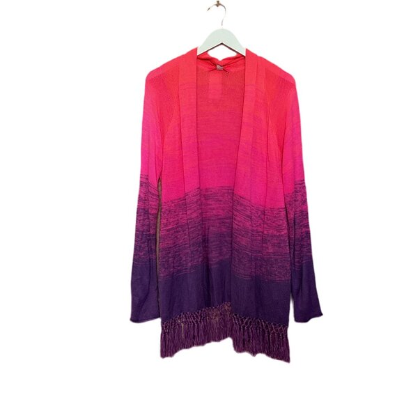Lilly Pulitzer Sweaters - Lilly Pulitzer Tatum Ombré Fringe Cardigan Orchid Oasis Size XL